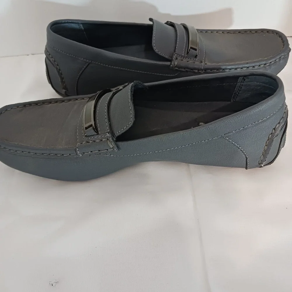 Calvin Klein Merve Gray Slip-On Loafer Synthetic Upper Logo Men's 10.5 M